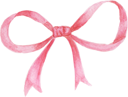 Pink Watercolor Bow Ribbon