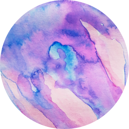 Hand-Painted Watercolor Space Galaxy Violet and Pink Planet