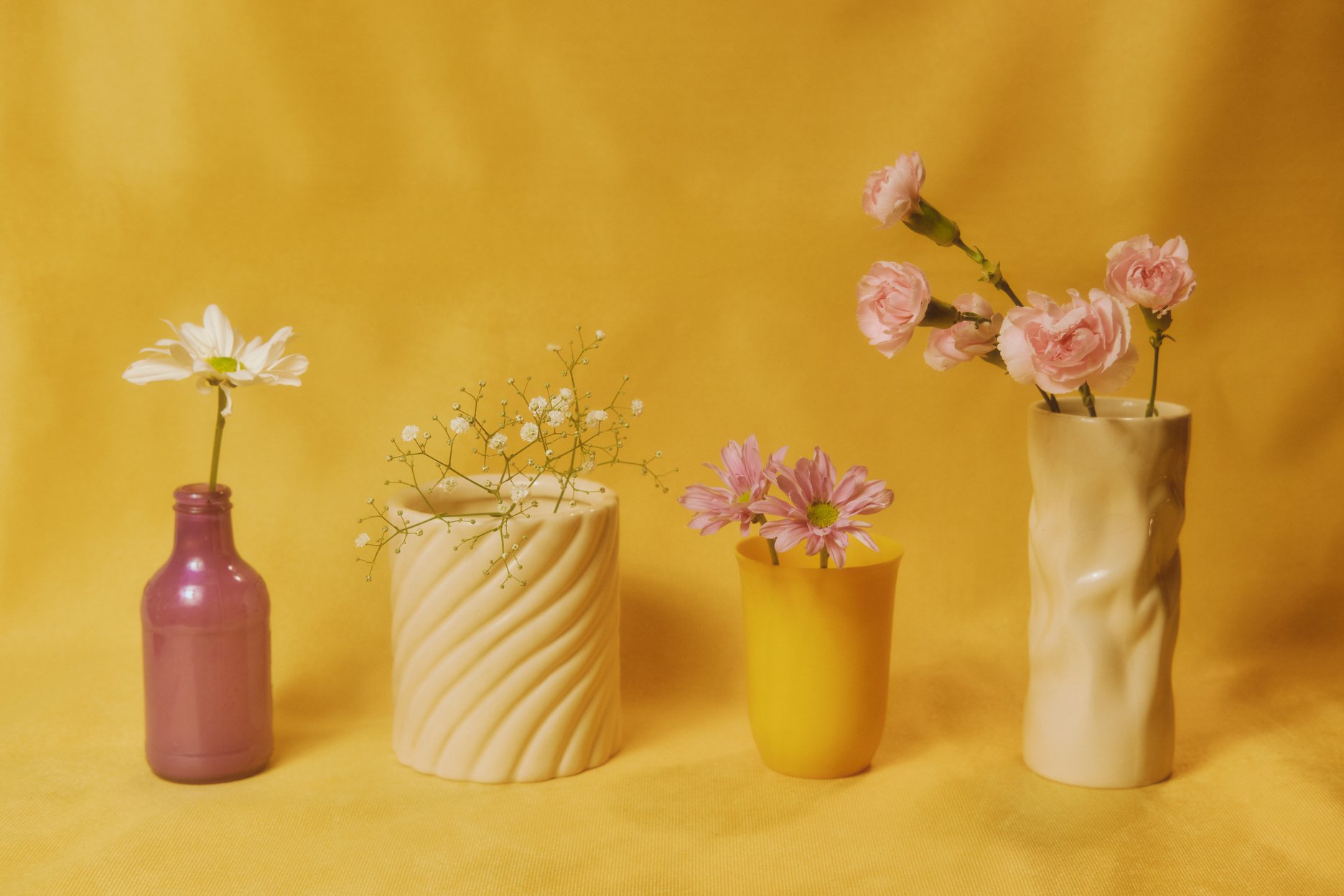 Variety of Pots with Flowers